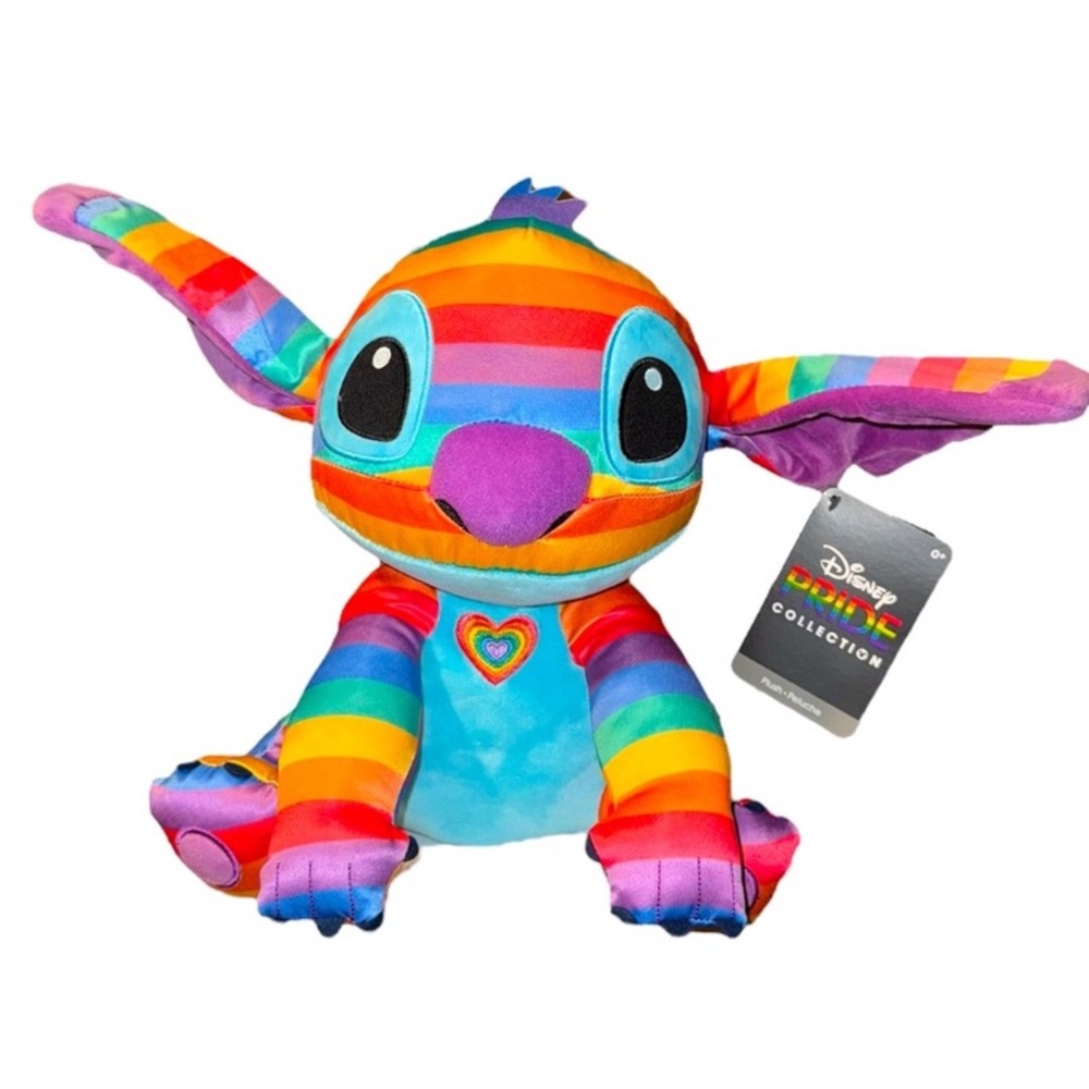 Nwt STITCH Pride Collection Plush Doll Rainbow 12 1/2" Tall Disney pride